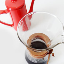 CHEMEX（ケメックス）コーヒーメーカー専用のペーパーとガラス蓋