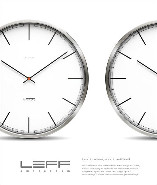 LEFF-amsterdam ウォールクロック One-Index-WH - Image