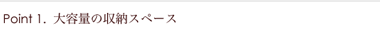 大容量の収納スペース