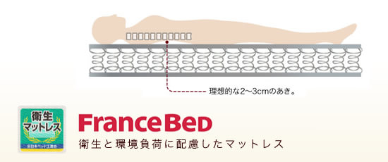 衛生と環境負荷に配慮した安心のフランスベッド品質をお届けします。