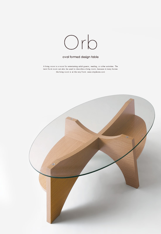 オーバルデザインテーブル ORB - Image