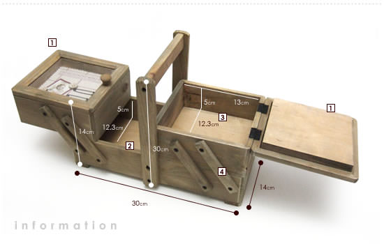 TOSSDICE（トスダイス）アンティーク仕上げの裁縫箱 - Image