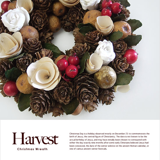 ナチュラルクリスマスリース Harvest - Image