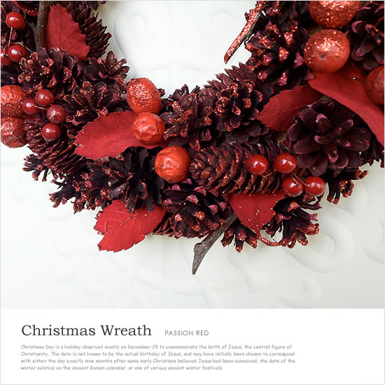クリスマスリース PASSION-RED - Image