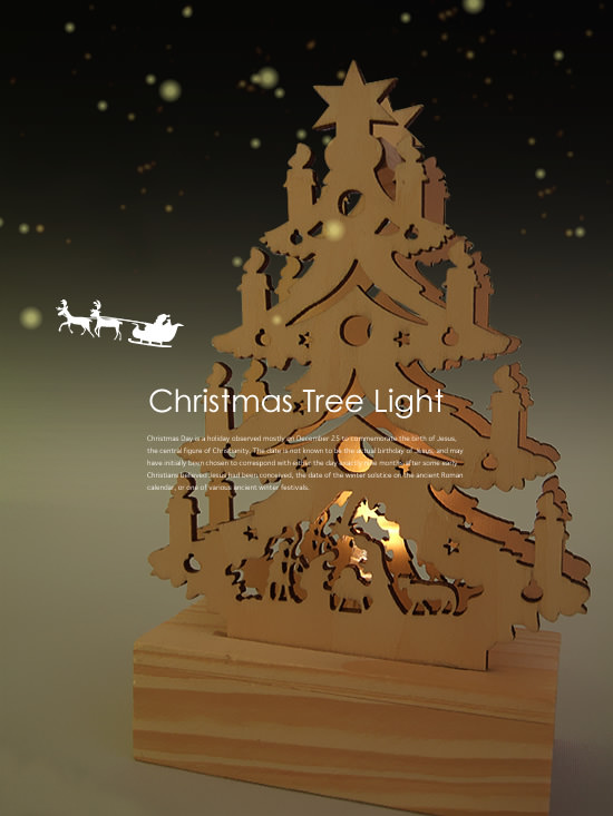 ウッデンライト クリスマスツリー - Image
