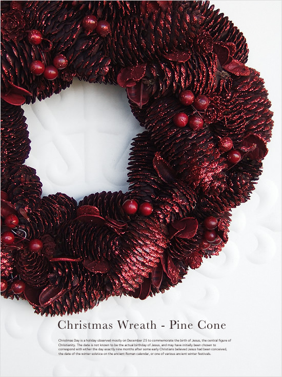 クリスマスリース Pine Cone - Image