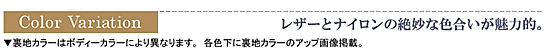 レザーとナイロンの絶妙な色合いが魅力的